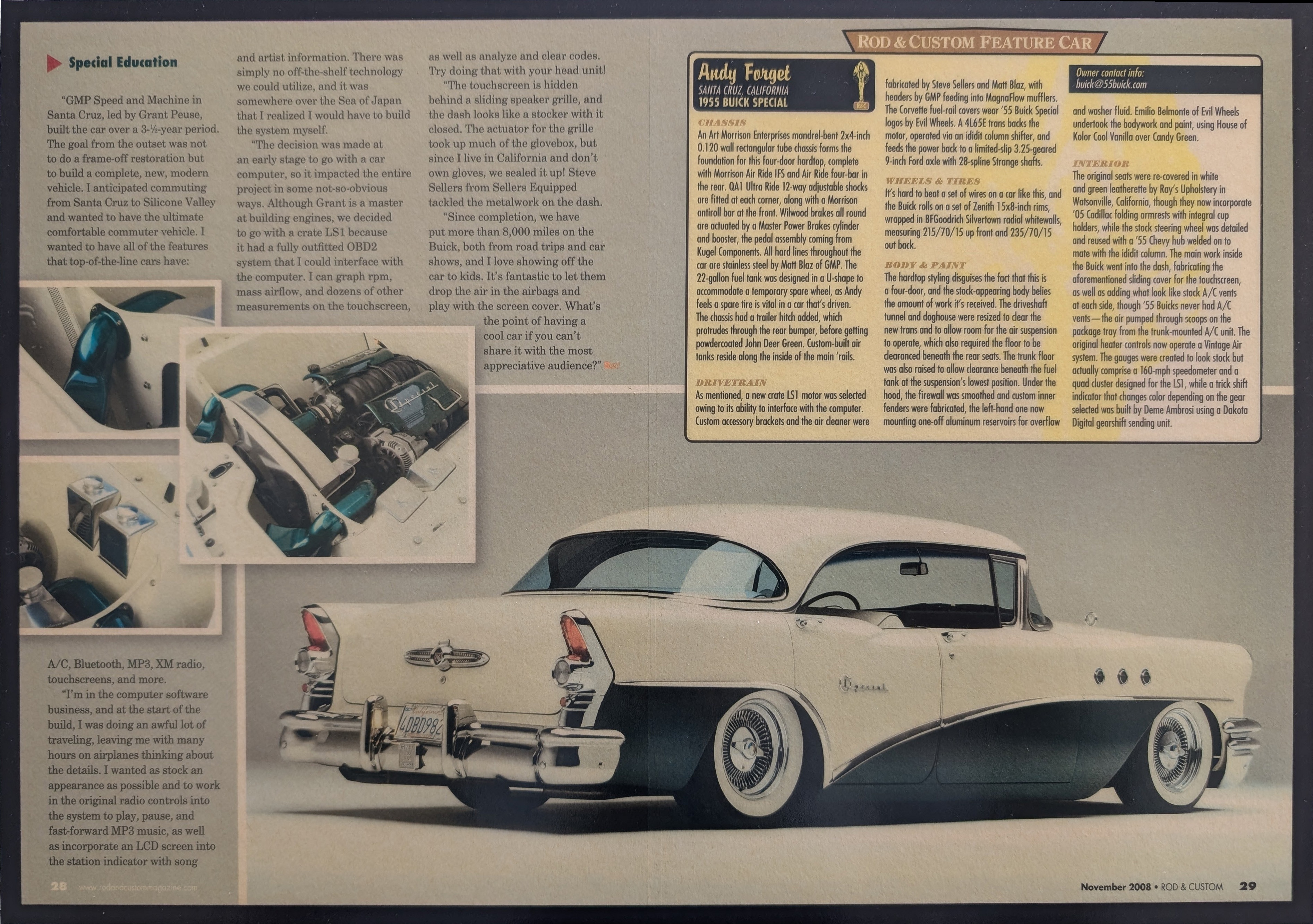 Rear Rod and Custom feature spread for Andy Forget's 1955 Buick Special